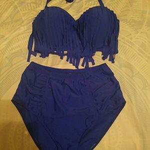 Fringe Bikini Royal Blue