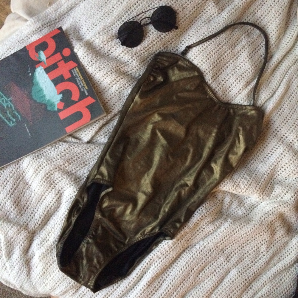 RARE Vintage Glam Lamé Bodysuit