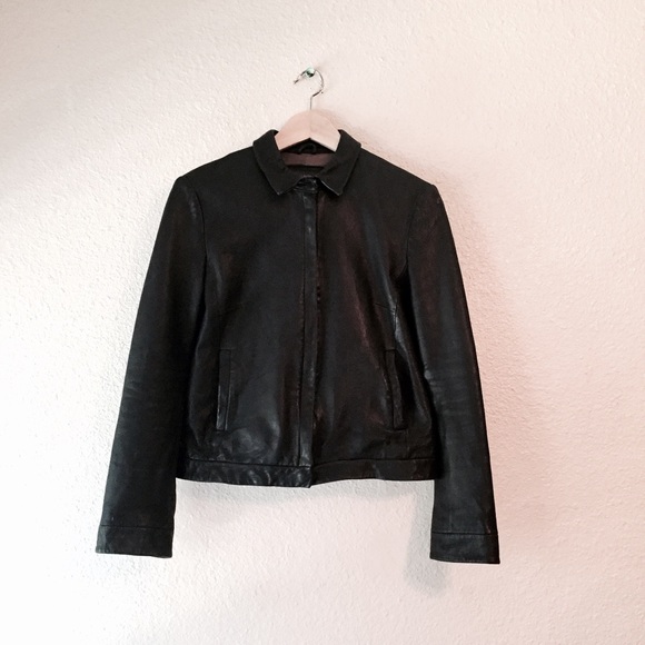 Banana Republic Jackets & Blazers - Banana Republic Black Leather Moto Jacket M