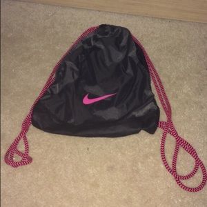 Pink & Black Nike Drawstring Backpack