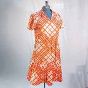 Vintage 1960s orange and white tennis dress