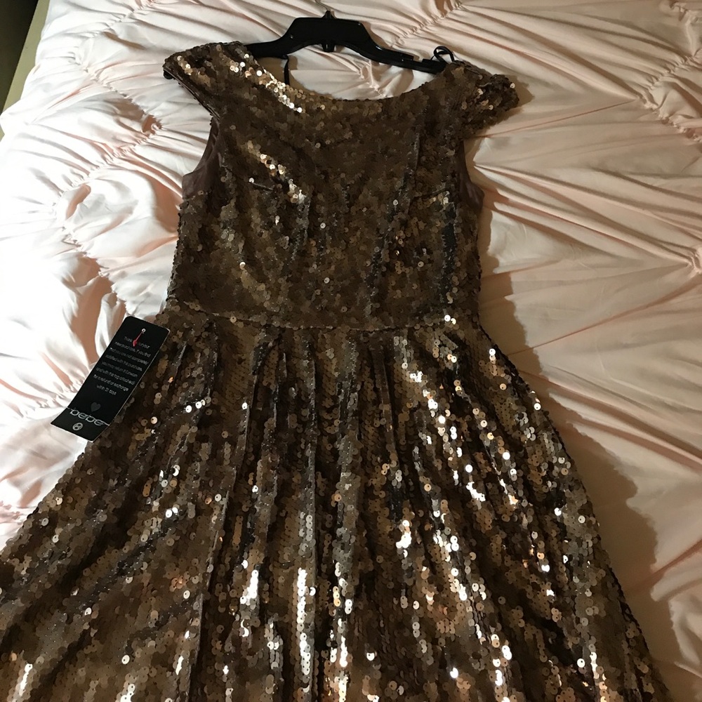 Bebe bronze dress