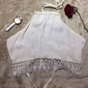 Strappy Halter Top w/ Lace