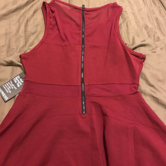 Fit & Flare Deep Burgundy Dress from Express 🍷✨✨ - Picture 3 of 8
