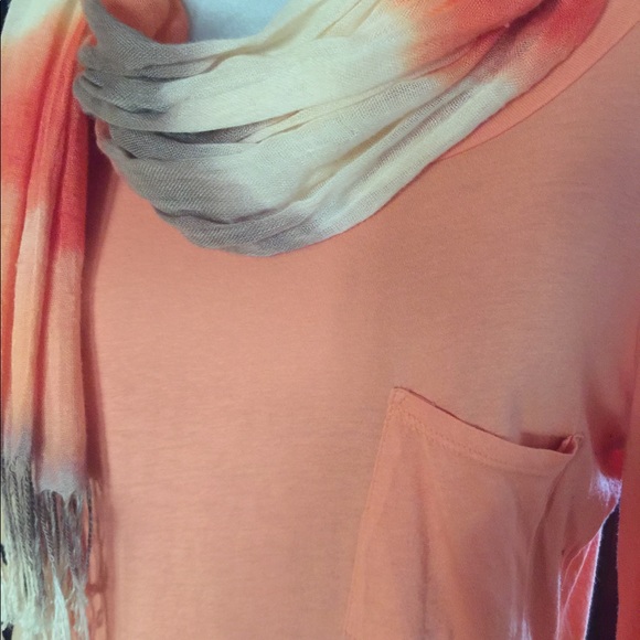 Long sleeve style T orange with candy corn scarf - Picture 3 of 5