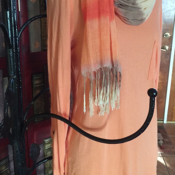 Long sleeve style T orange with candy corn scarf - Picture 4 of 5