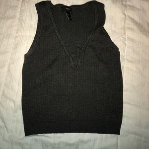 Grey Knitted Crop Top