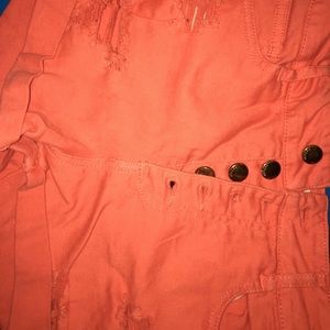 coral high wasted shorts