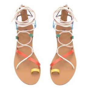 H&M Multicolor Lace Up Sandals NWOB