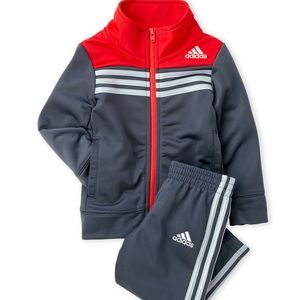 Toddlers red and grey tracksuit