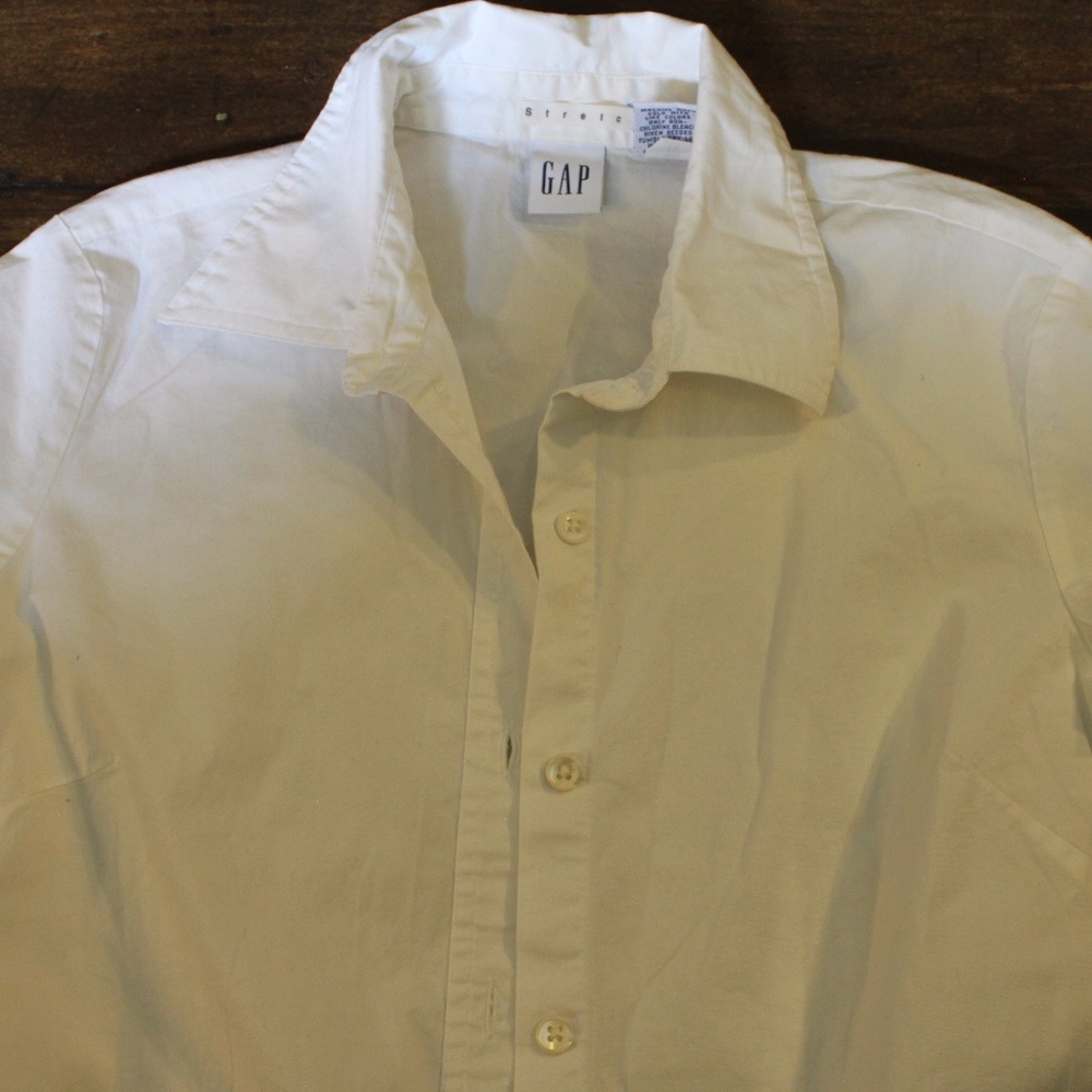Gap White Short Sleeve Button Up