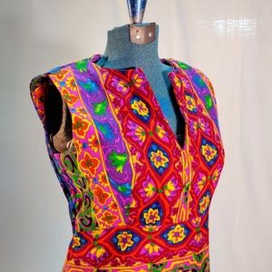 Vintage 1970s handmade multi color maxi dress