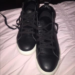 Faux leather sneakers