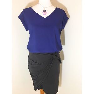 Express Silky V Neck Tee in Purple