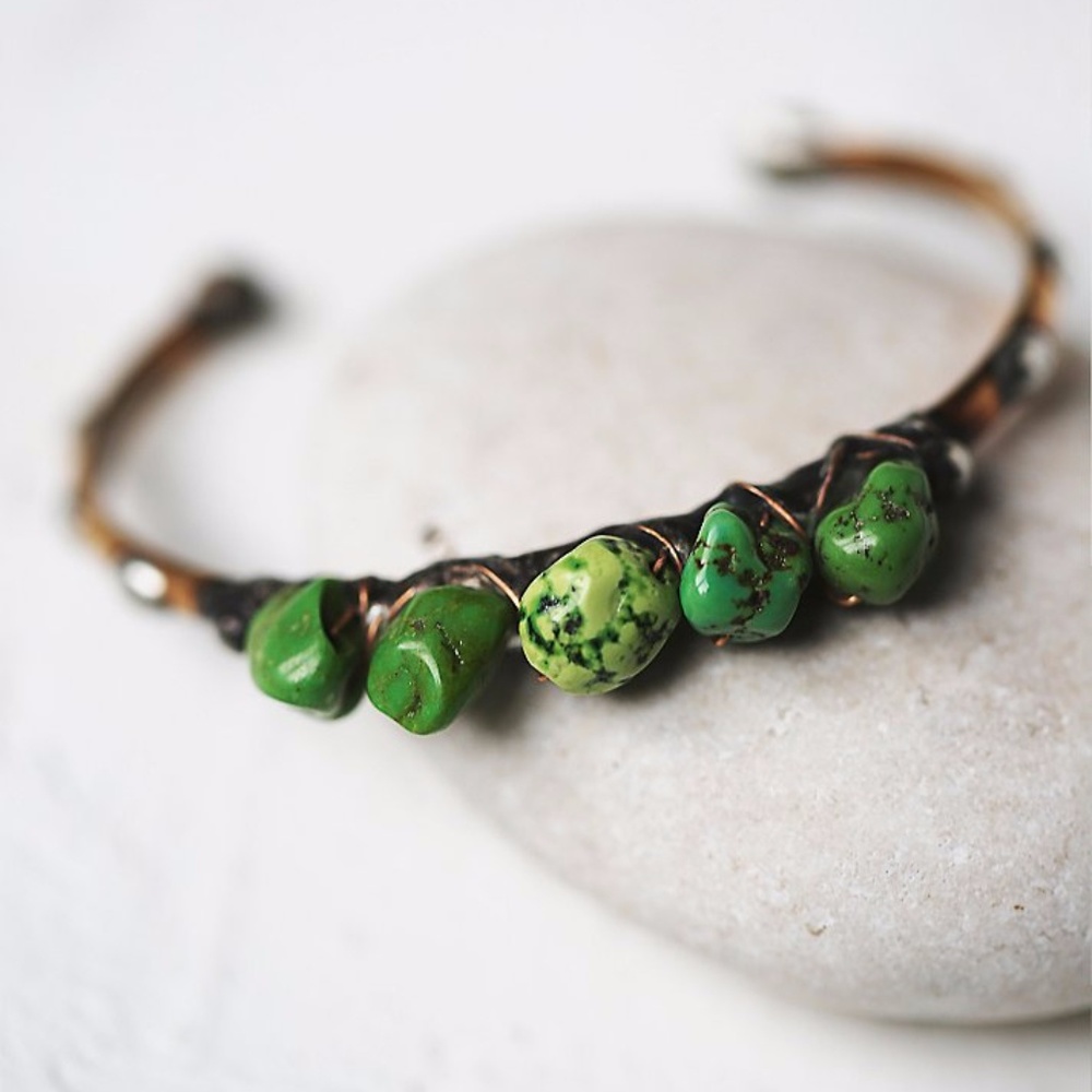 Mikal Winn Wire Wrapped Stone Cuff