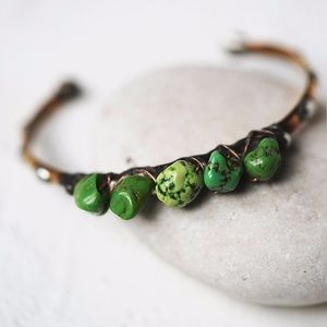 Mikal Winn Wire Wrapped Stone Cuff