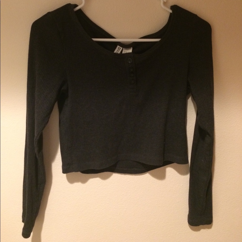 Dark Gray Crop Top