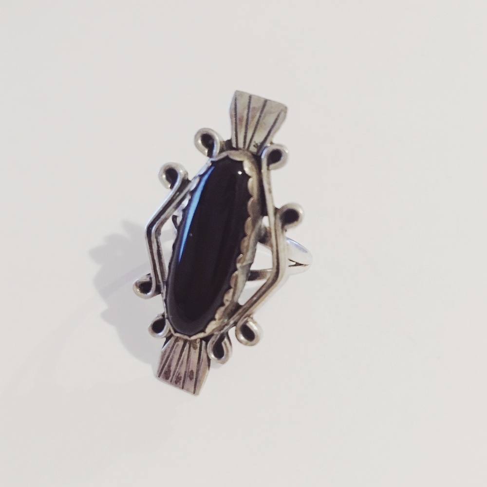 Vintage Onyx Sterling Silver Ring