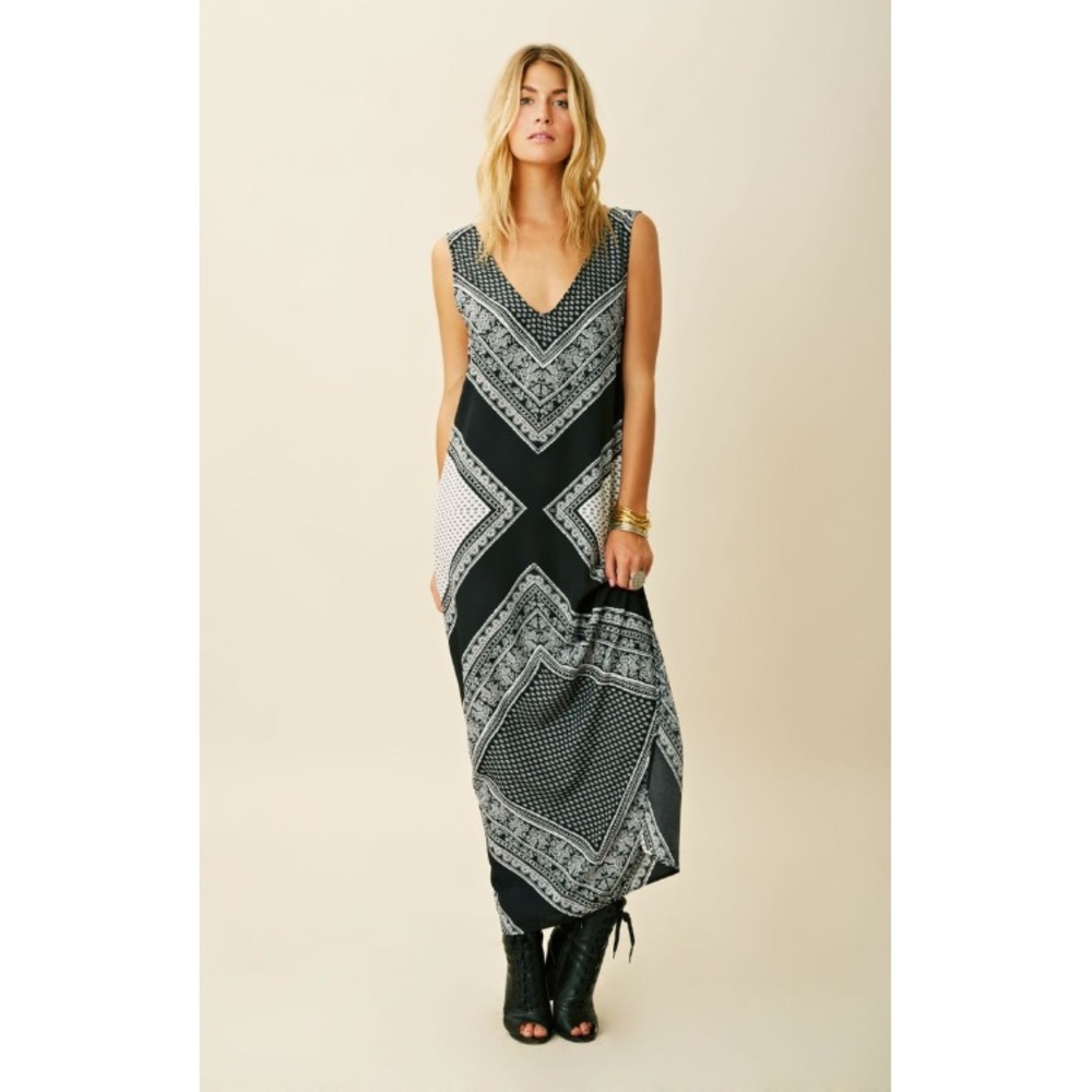 Blue Life Deep V-Neck Criss Cross Maxi