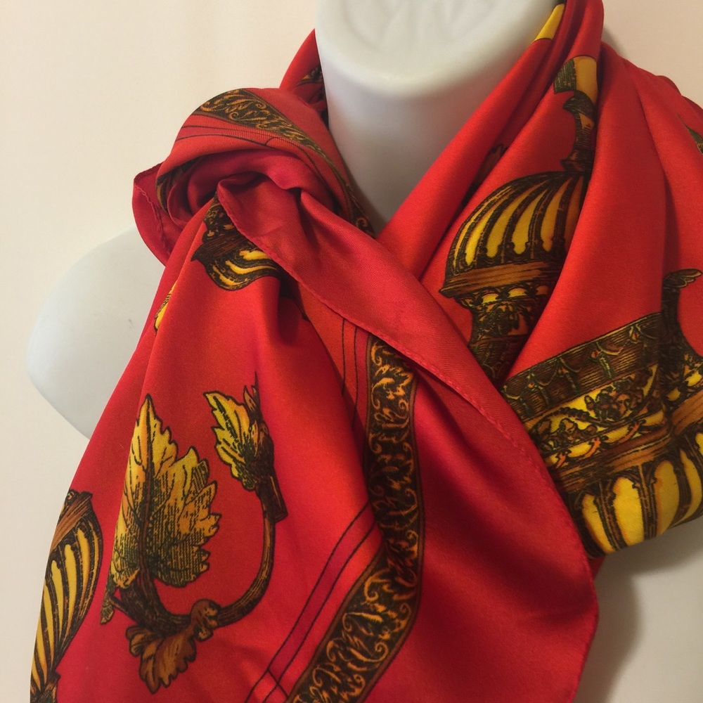 Large Red & Yellow Printed Scarf