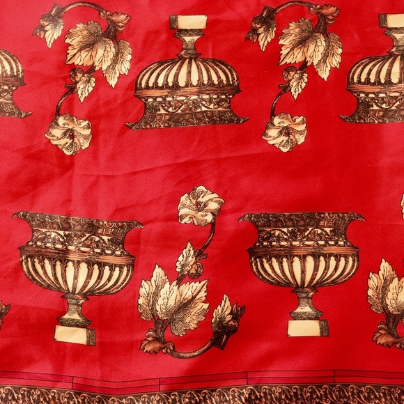 Large Red & Yellow Printed Scarf - Picture 2 of 8