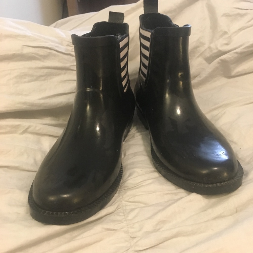 Black ALDO rain ankle boots