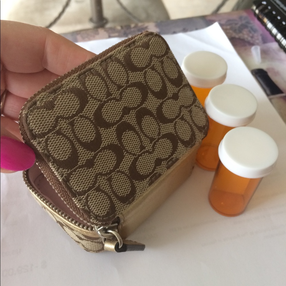Coach pill container for ladies purse