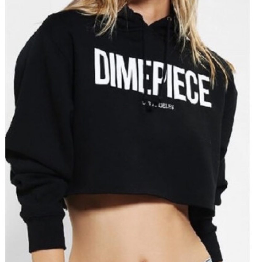 DIMEPIECE Black Cropped Hoodie