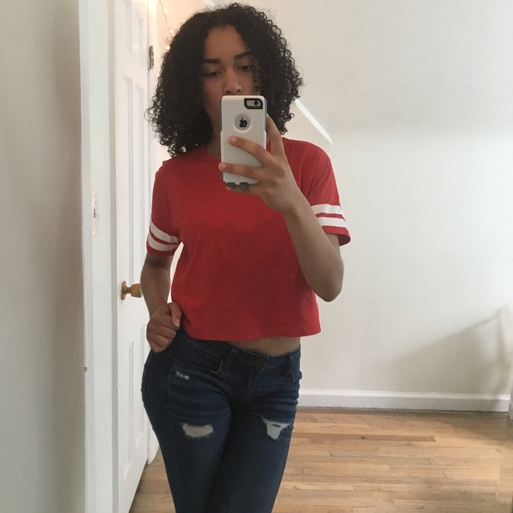 ❌ SOLD ON VINTED❌ Red varsity style crop top