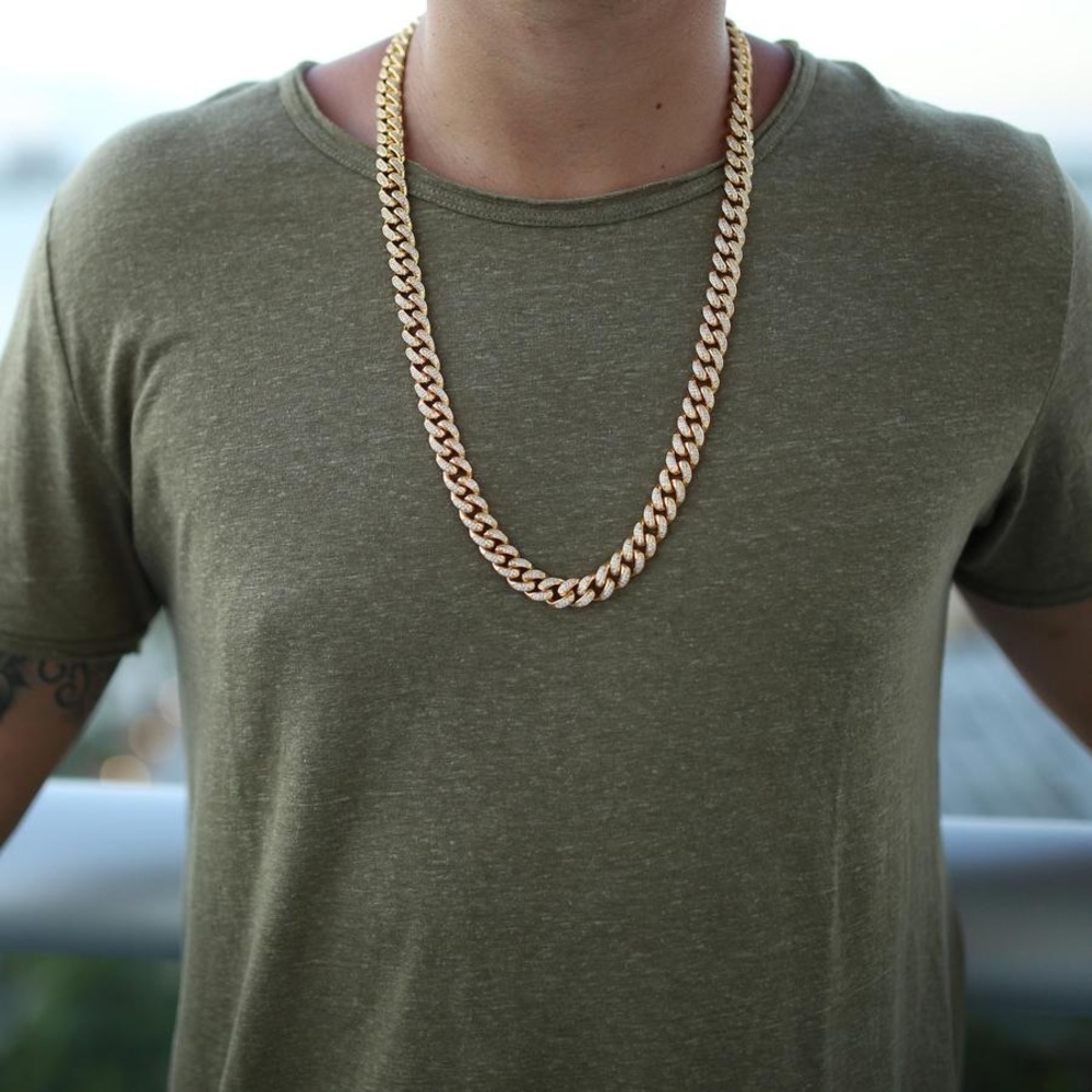 18k Iced out Cuban link