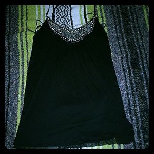 Beaded black tank
