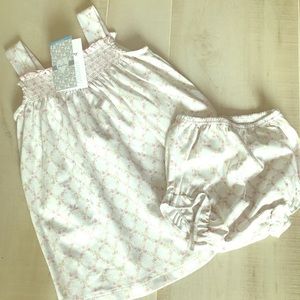 Kissy Kissy smocked dress and diaper cover NWT