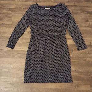 LOFT Navy Blue Longsleeve Dress sz L