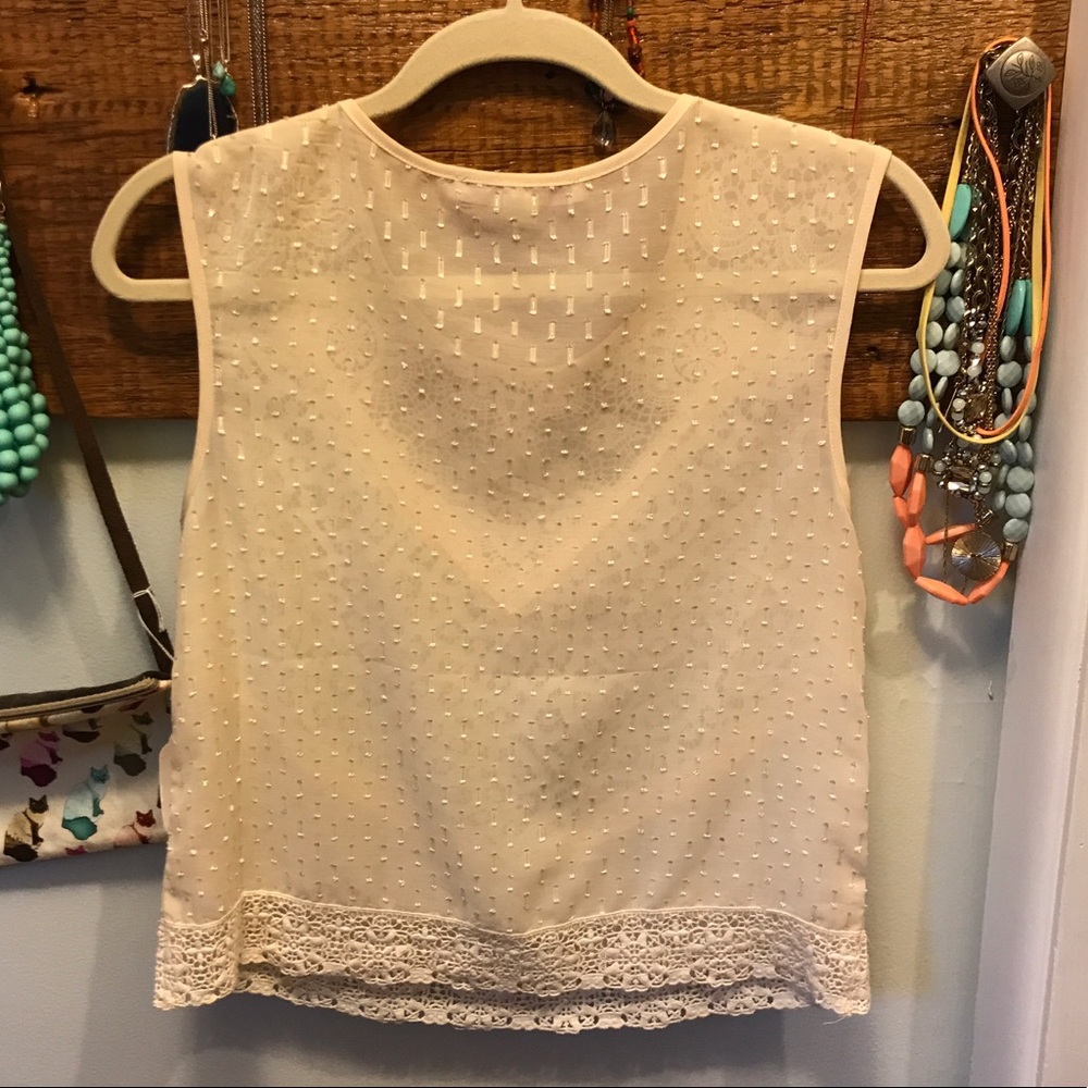 ModCloth Lace/Crochet Top - Picture 3 of 6