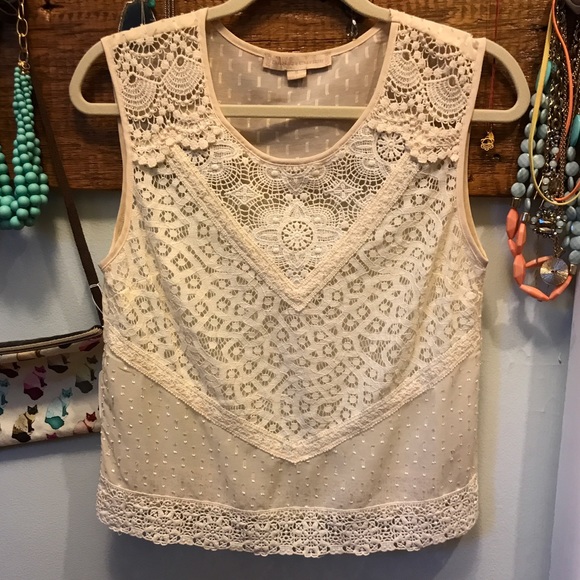 ModCloth Lace/Crochet Top - Picture 1 of 6