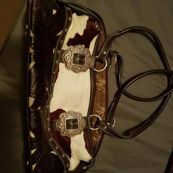 American West "Prairie Rose" Cowhide/Tooled Leathe - Picture 1 of 7