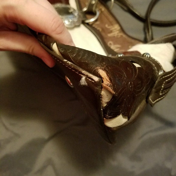 American West "Prairie Rose" Cowhide/Tooled Leathe - Picture 3 of 7