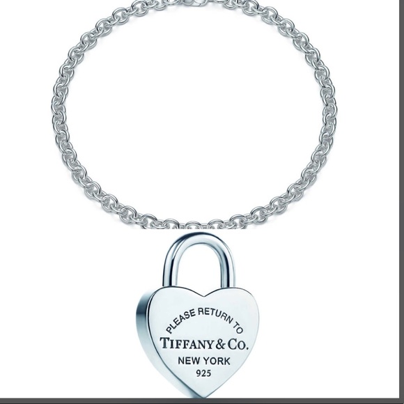 Tiffany Heart Padlock pendant and Round Chain link