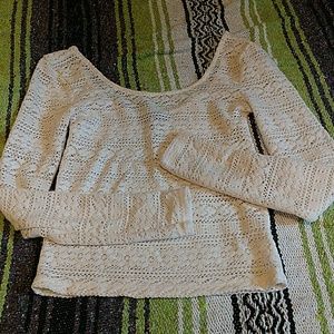 Crochet long sleeve crop