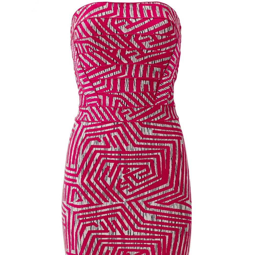 AUTHENTIC Herve Leger‼️ Pink and Gray Abstract