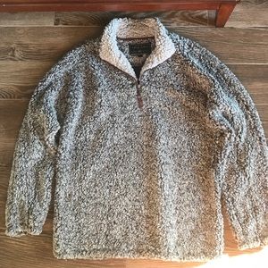 True Grit L 1/2 zip Frost Tipped Sweater -Charcoal