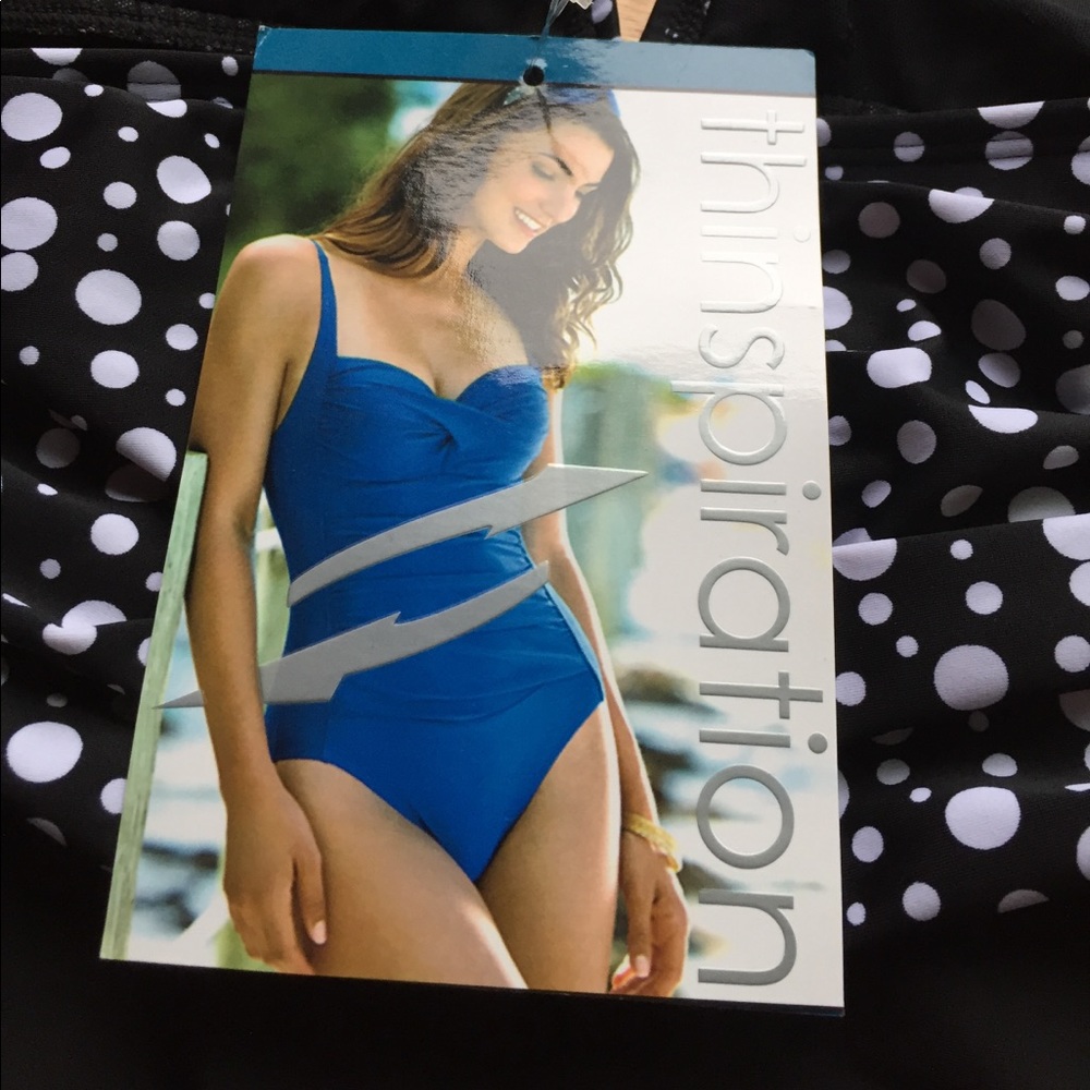 NWT halter black and white bathing suit.