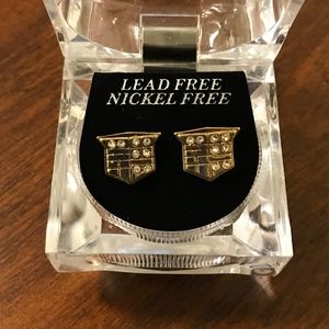 Hip Hop Bling Iced Out Cadillac Logo Stud Earring