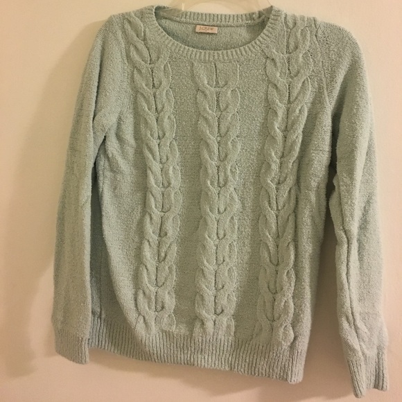 J crew cable scoopneck sweater X-Small mint green - Picture 2 of 6