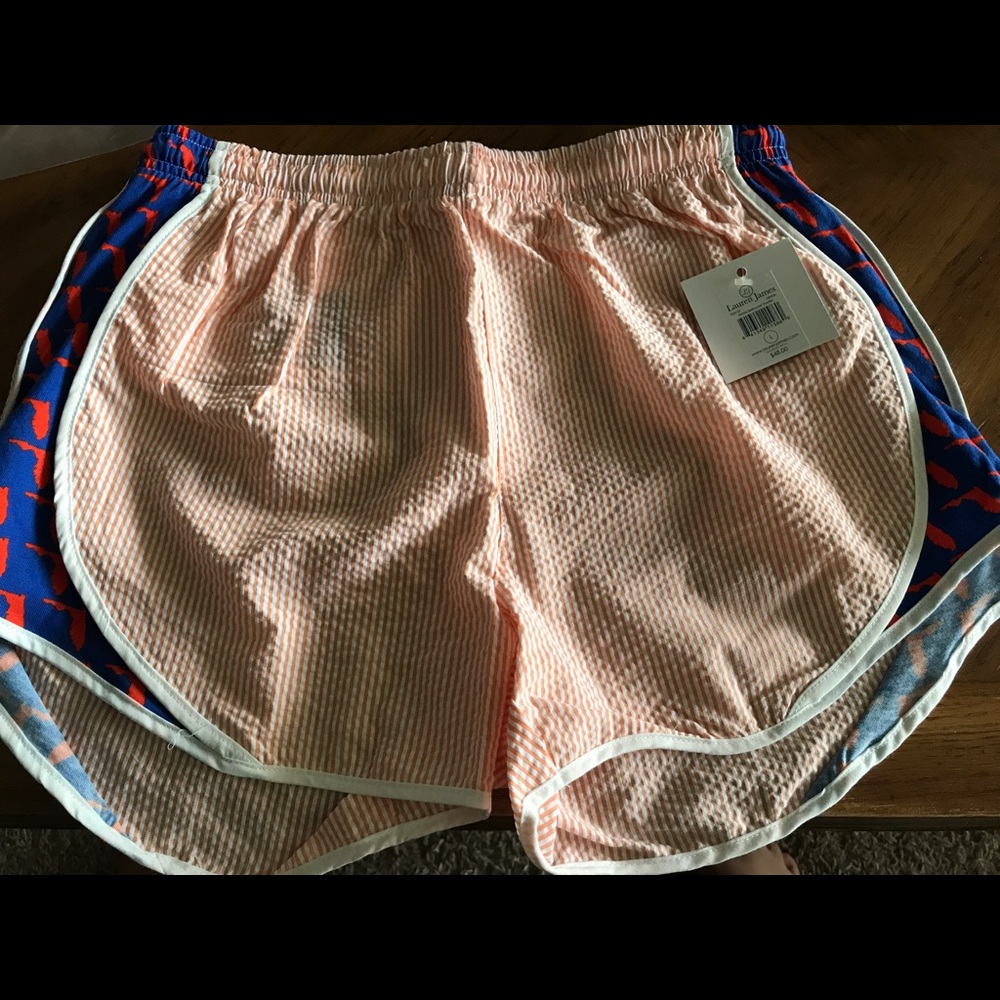 NWT Lauren James UF shorties -seersucker-Large