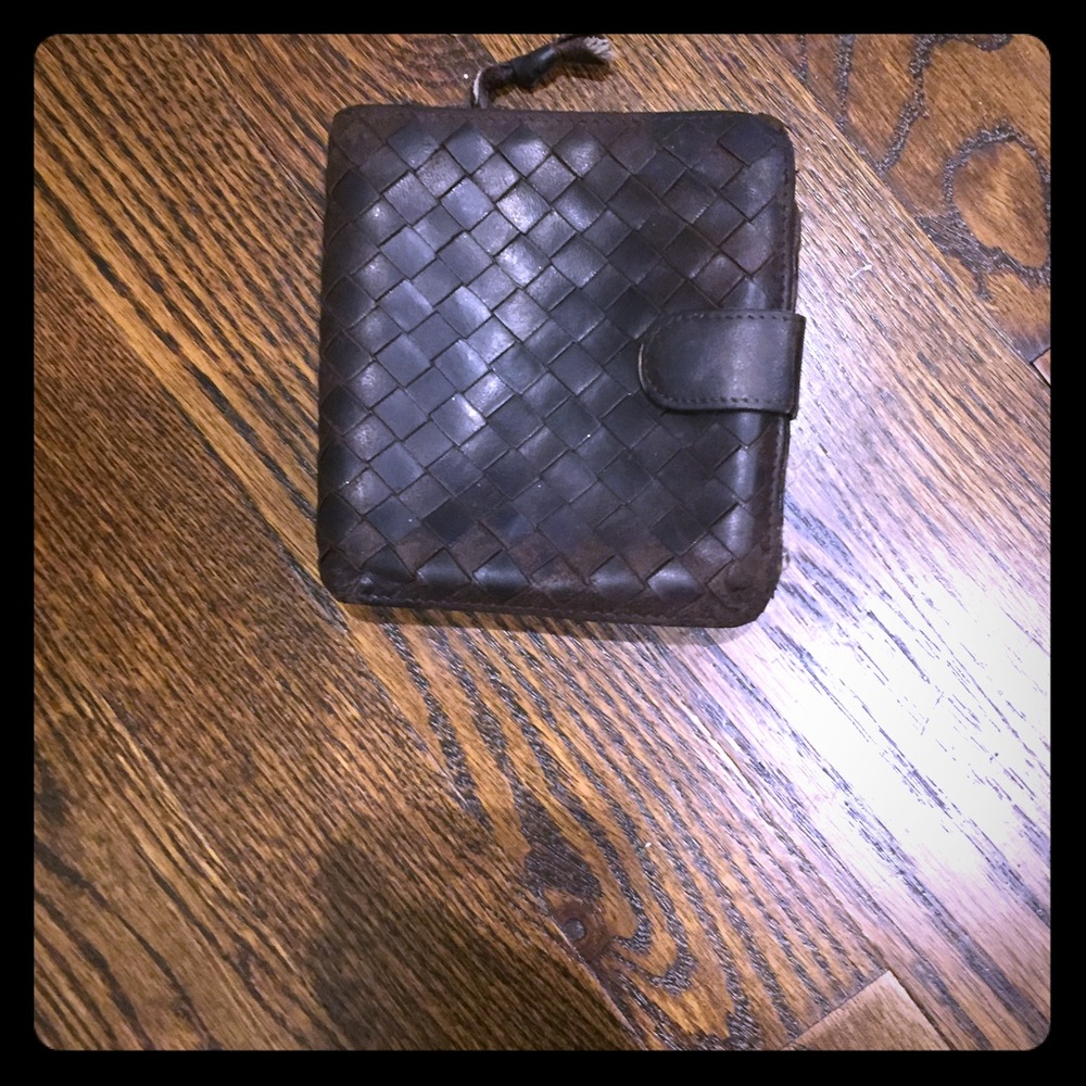 Bottega Venetta Brown woven leather wallet