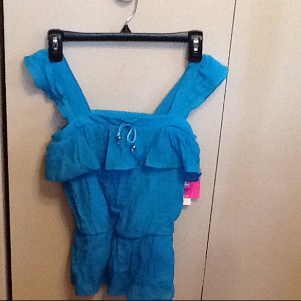 Cute ocean blue summer top. Half off.