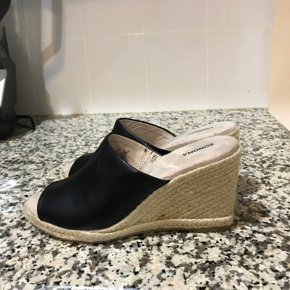 Black slip on espadrille