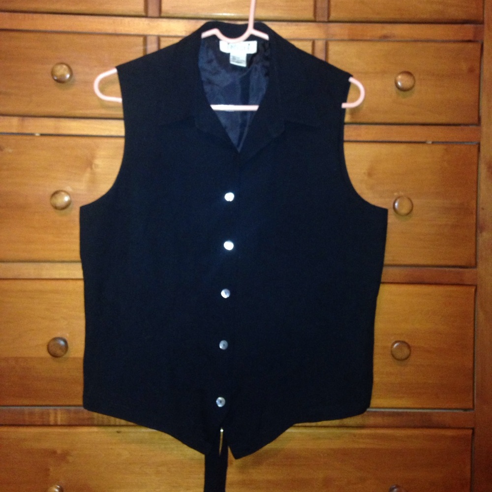 Epogee sz L black silk top or vest