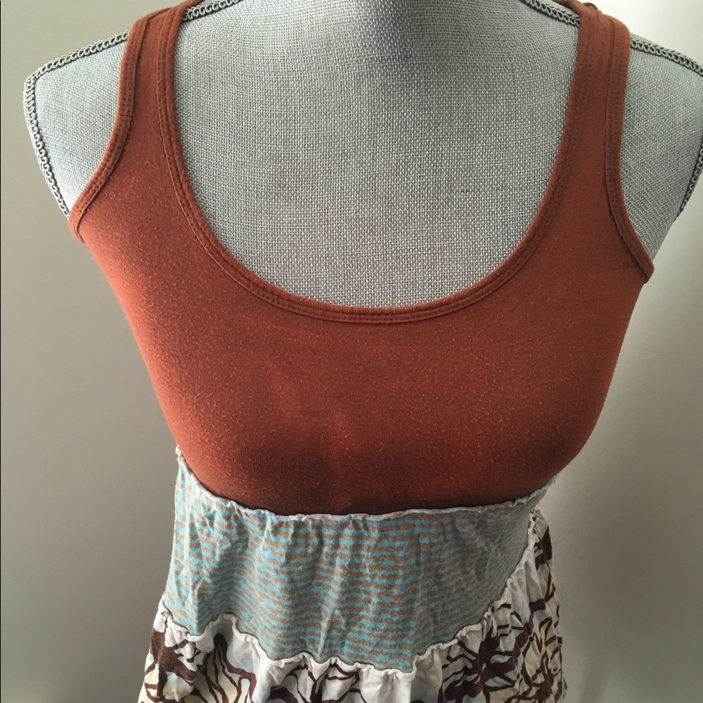 Decent Condition Brown Multi Sleeveless Top